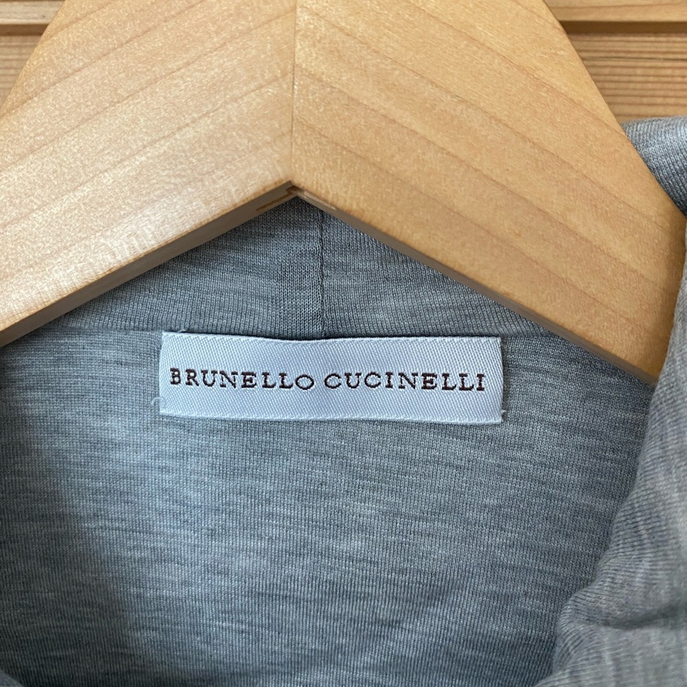 Brunello Cucinelli White Women's Jacket with Gray Hood S - Picture 5 of 11